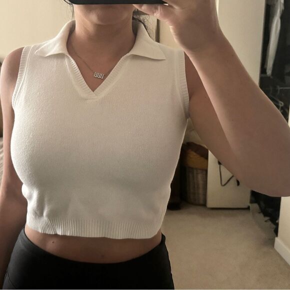 White knit crop top size S - Picture 5 of 7